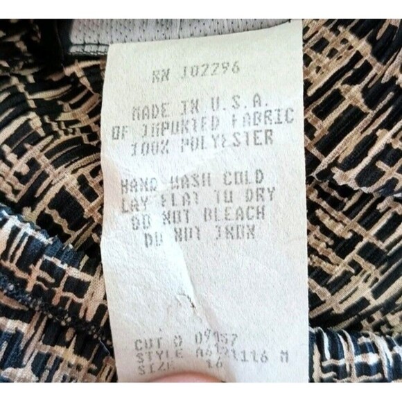 Connected Apparel Belted Dress Size 16 Asymmetric Drop Walst Crinkled Vintage - Picture 4 of 8